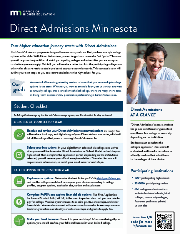 Direct Admissions Fact Sheet 2023 Preview